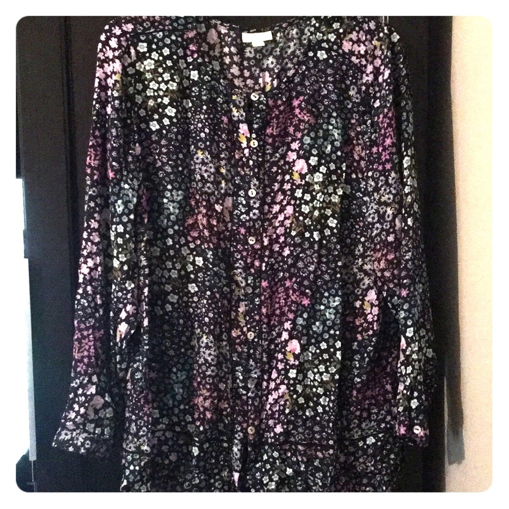 J. Jill XL Floral shirt - blue, purple, pink
